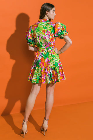 EVERYTHING TO ME FLORAL POPLIN MINI DRESS - By Baano