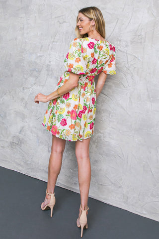 FREE ME TODAY FLORAL WOVEN MINI DRESS - By Baano