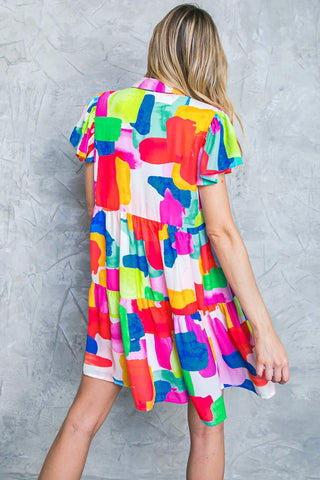 TEMPTING ME PRINT MINI DRESS - By Baano