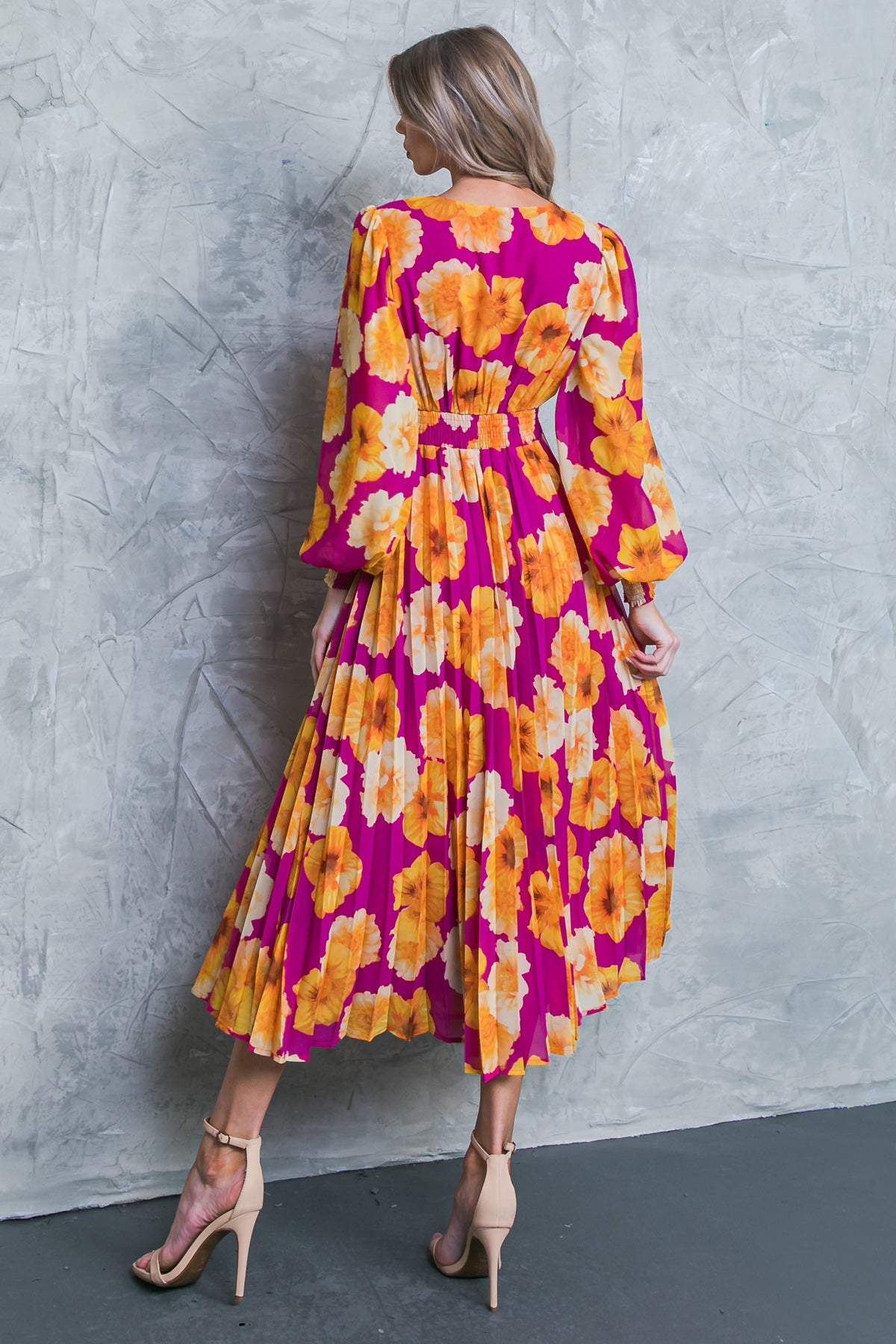 LOOK AT HER FLORAL WOVEN MIDI DRESS - By Baano