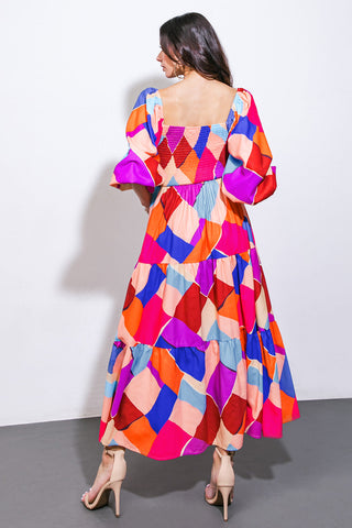 PULLING HEARTSTRINGS WOVEN MIDI DRESS - By Baano