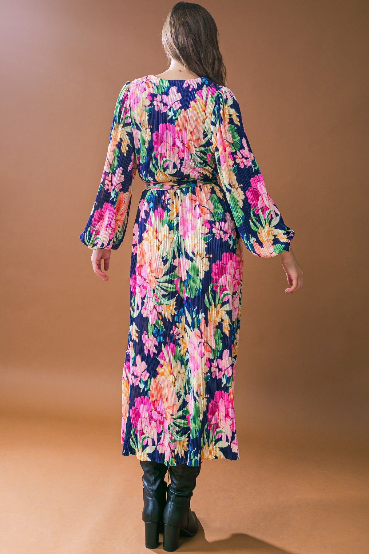 BREATHTAKING MOMENT WOVEN PLISSE MIDI DRESS - By Baano