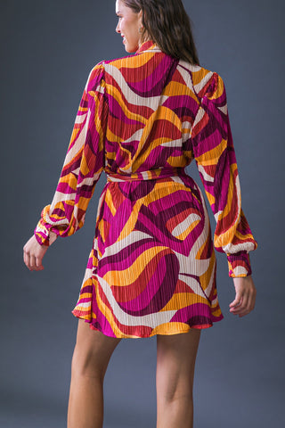 GET ON BOARD WOVEN PLISSE MINI DRESS - By Baano