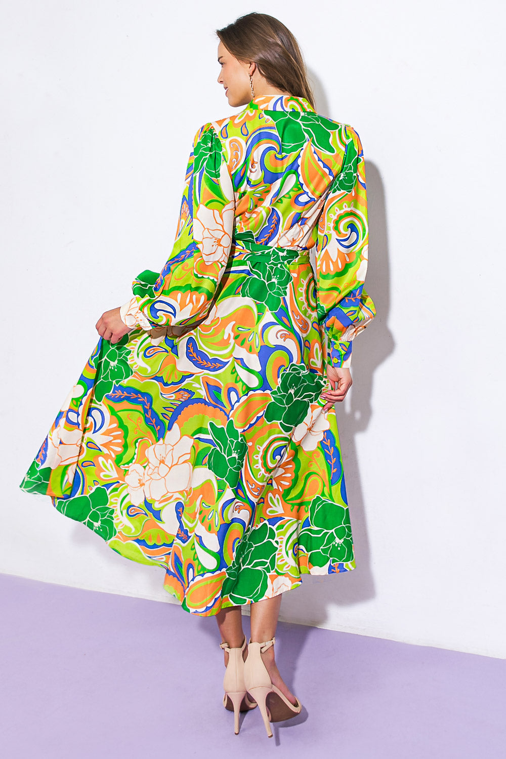 DESIRABLE STYLE WOVEN MIDI DRESS - By Baano