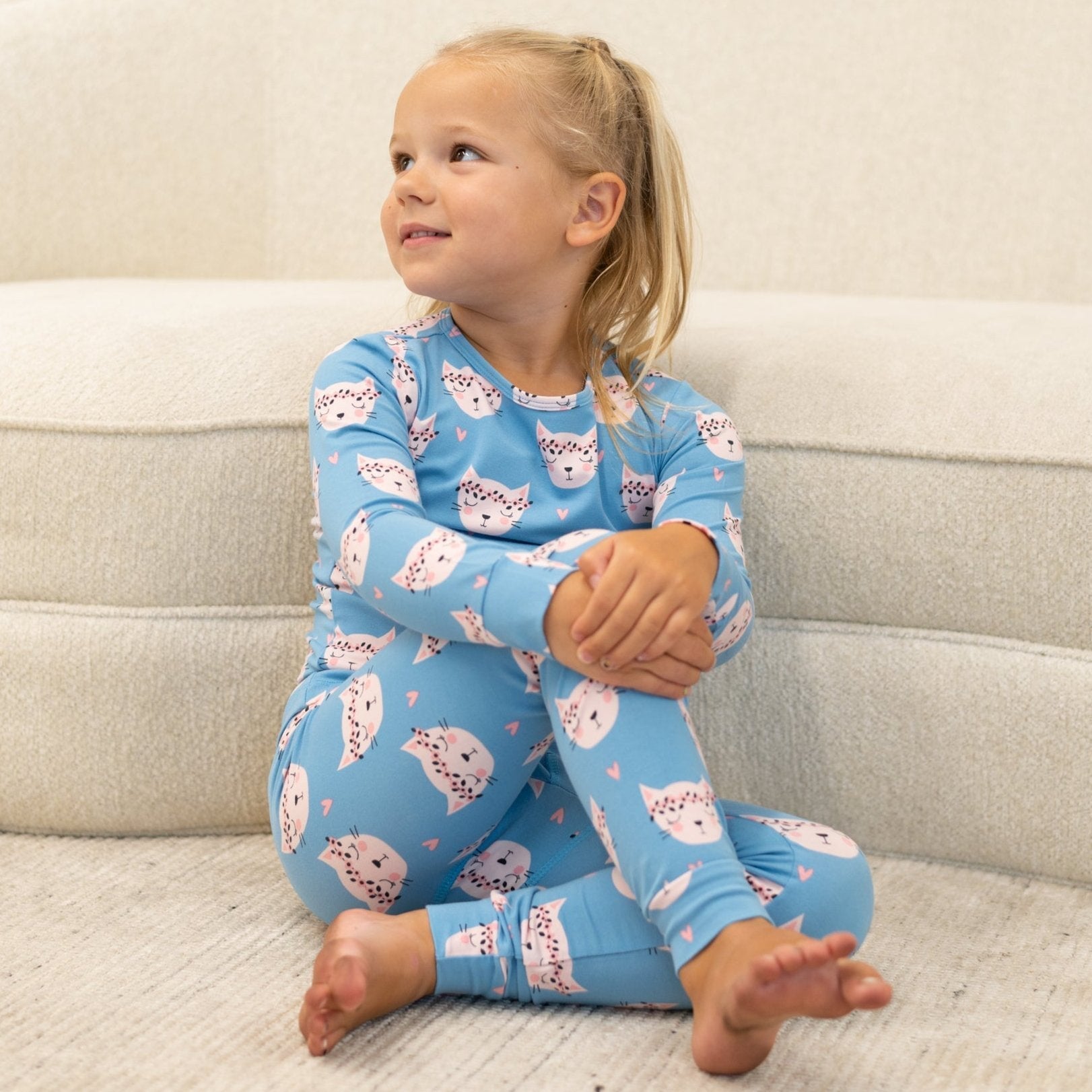 Pretty Pink Cat Big Kid Pajama - By Baano
