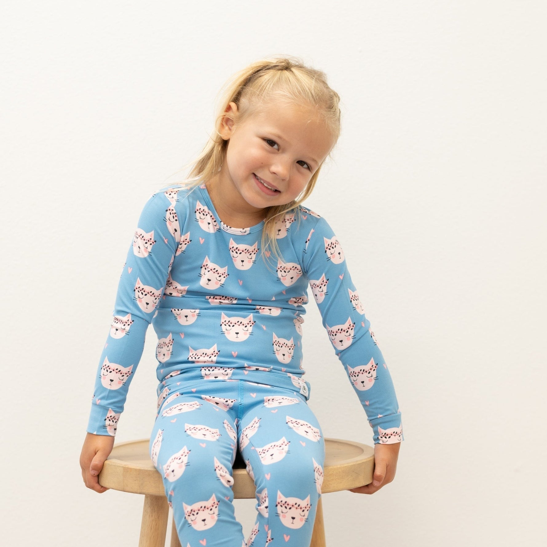 Pretty Pink Cat Big Kid Pajama - By Baano