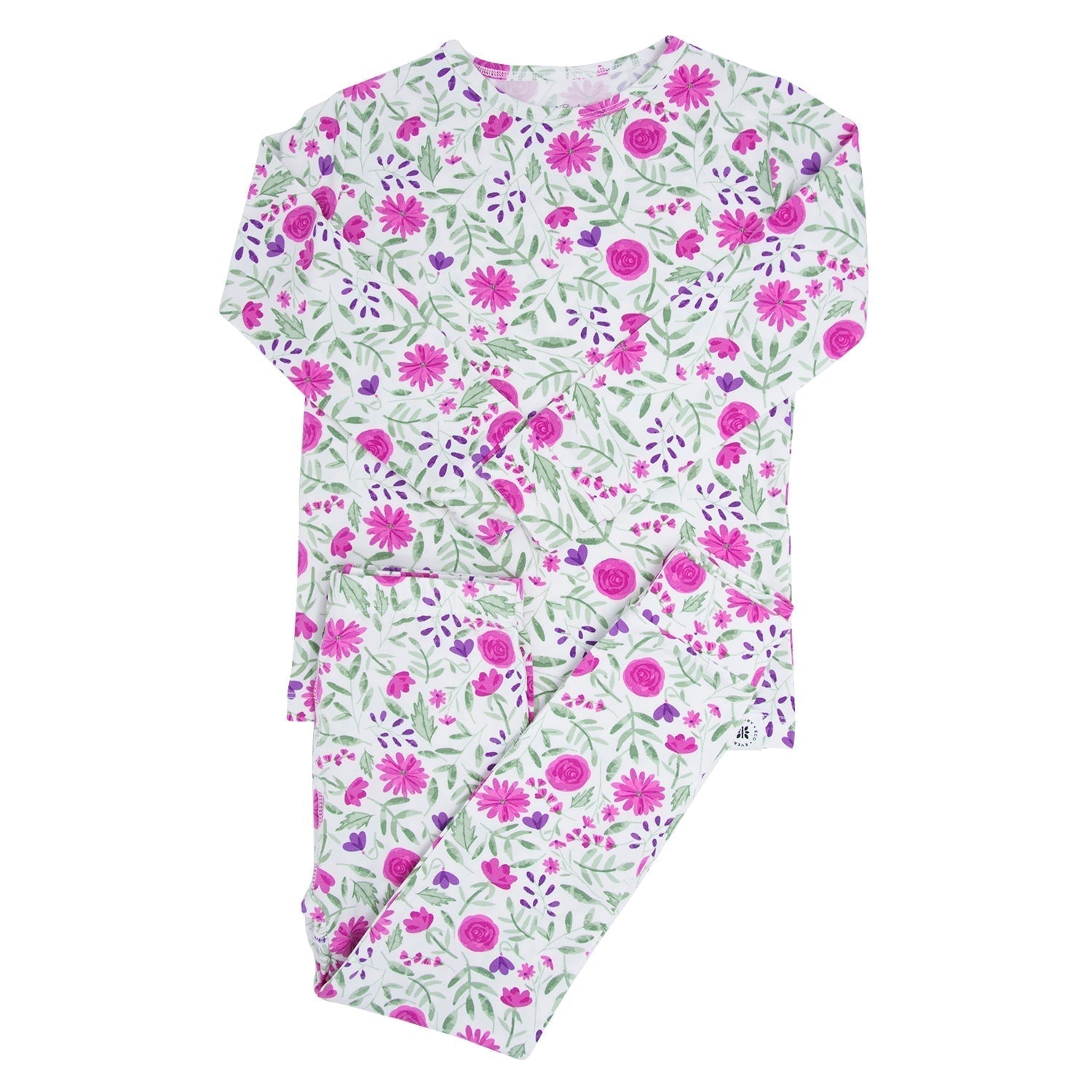 Sweet Purple Flowers Big Kid Pajama Set - By Baano