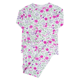 Sweet Purple Flowers Big Kid Pajama Set - By Baano