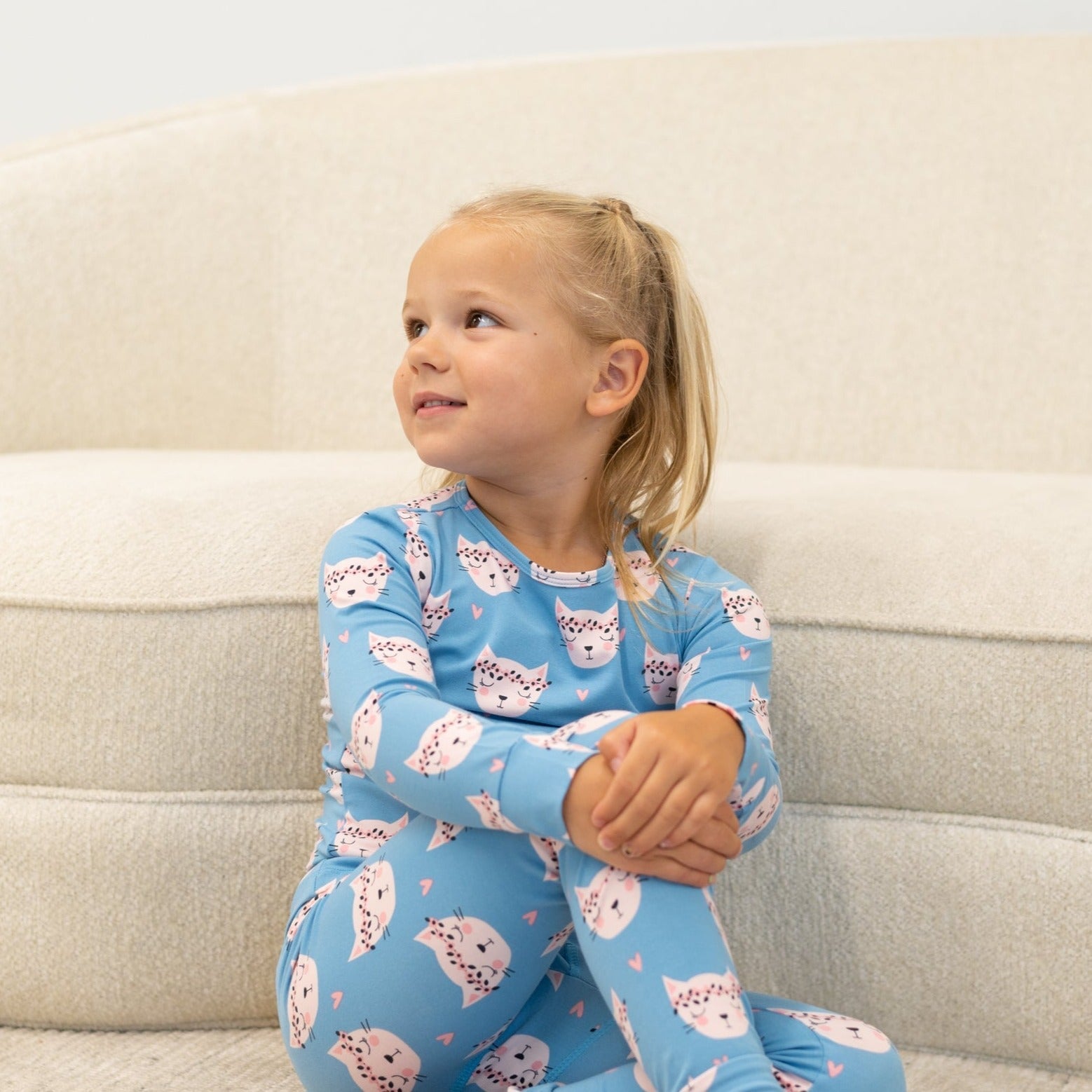 Pretty Pink Cat Big Kid Pajama - By Baano