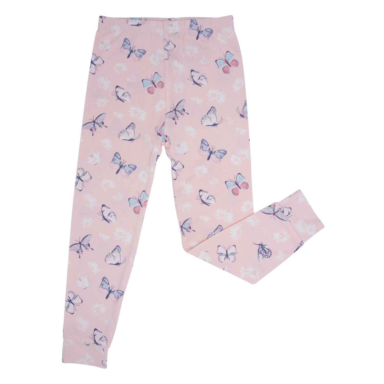 Pink Butterfly Daisy Bamboo Big Kid Pajama Set - By Baano