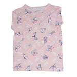 Pink Butterfly Daisy Bamboo Big Kid Pajama Set - By Baano