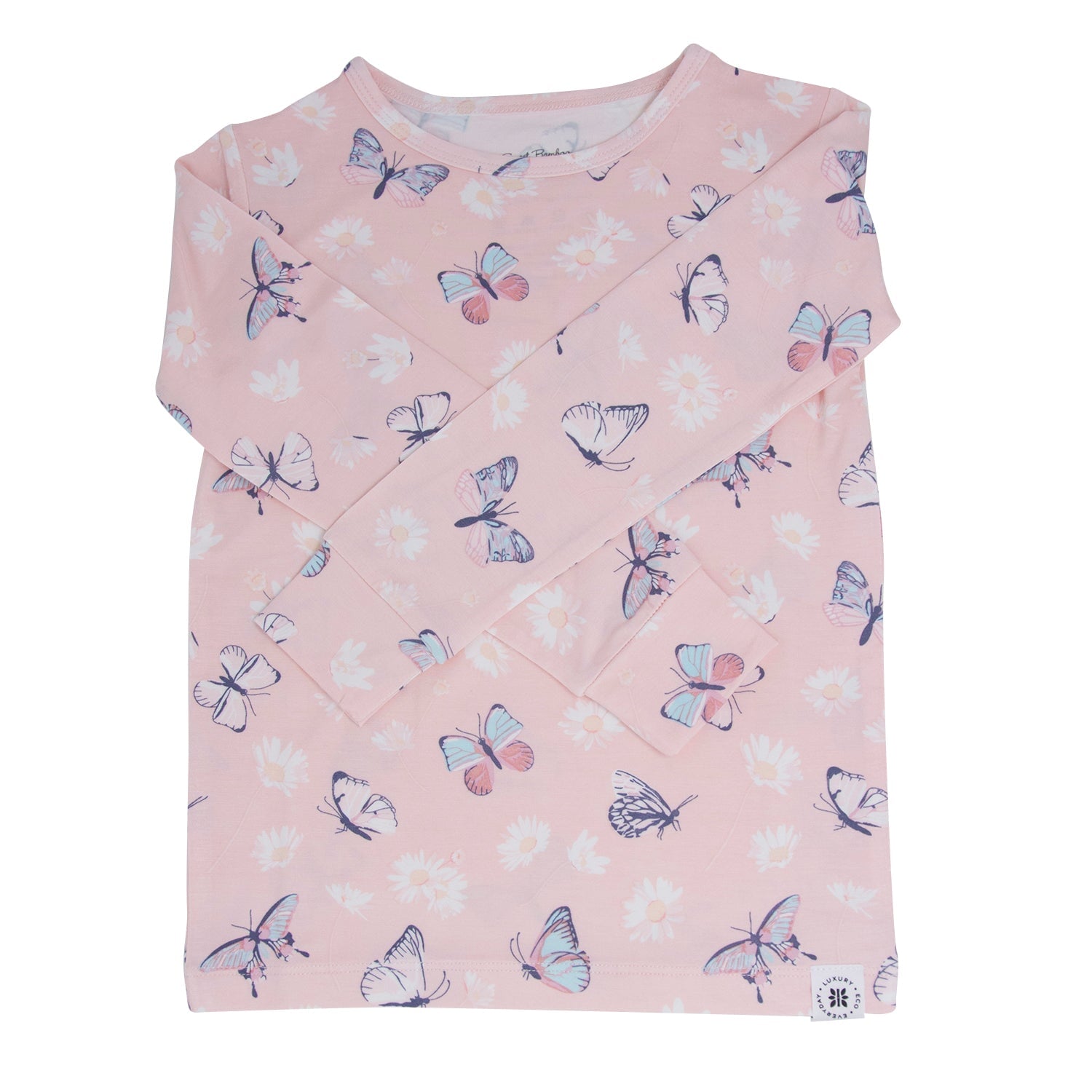 Pink Butterfly Daisy Bamboo Big Kid Pajama Set - By Baano
