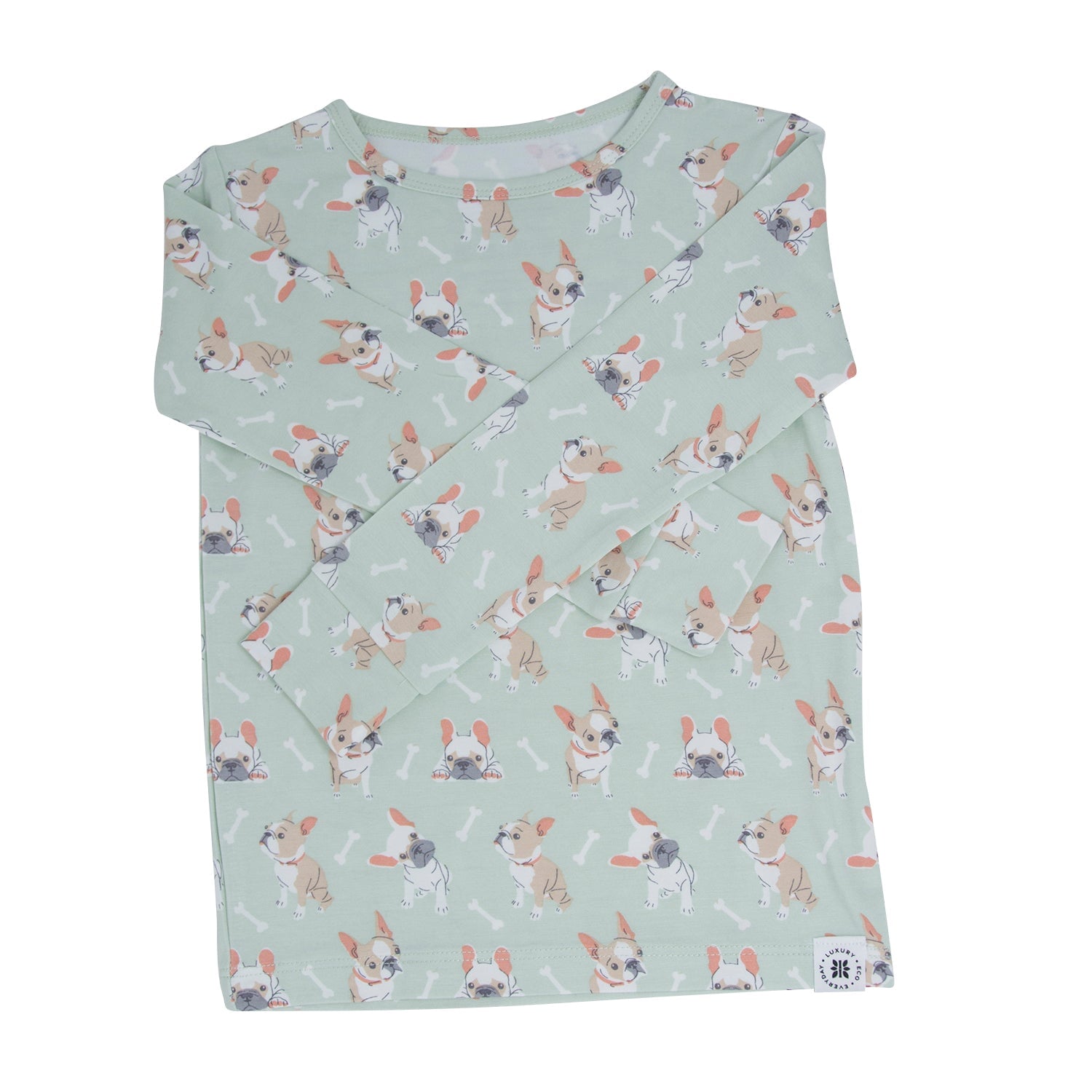 Mint Frenchie Puppy Big Kid Pajama - By Baano