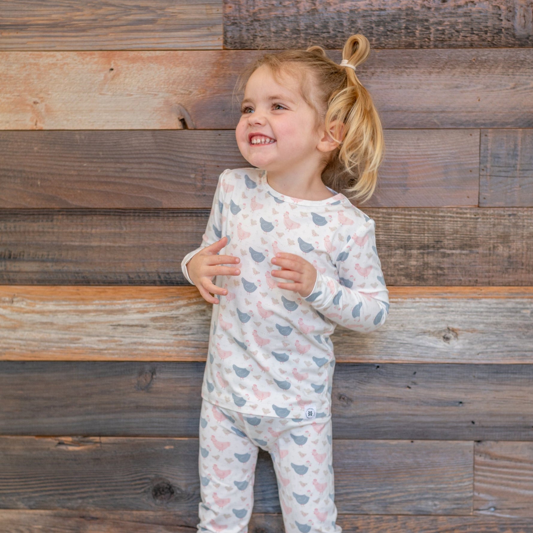 Pink Farm Hens Bamboo Big Kid Pajama - By Baano