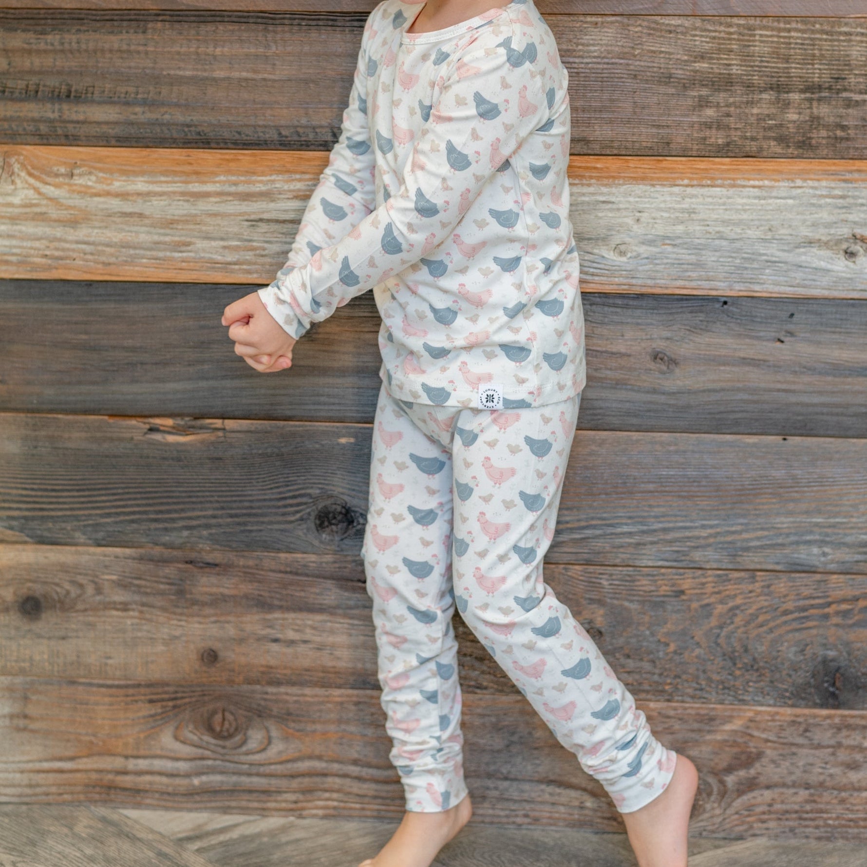 Pink Farm Hens Bamboo Big Kid Pajama - By Baano