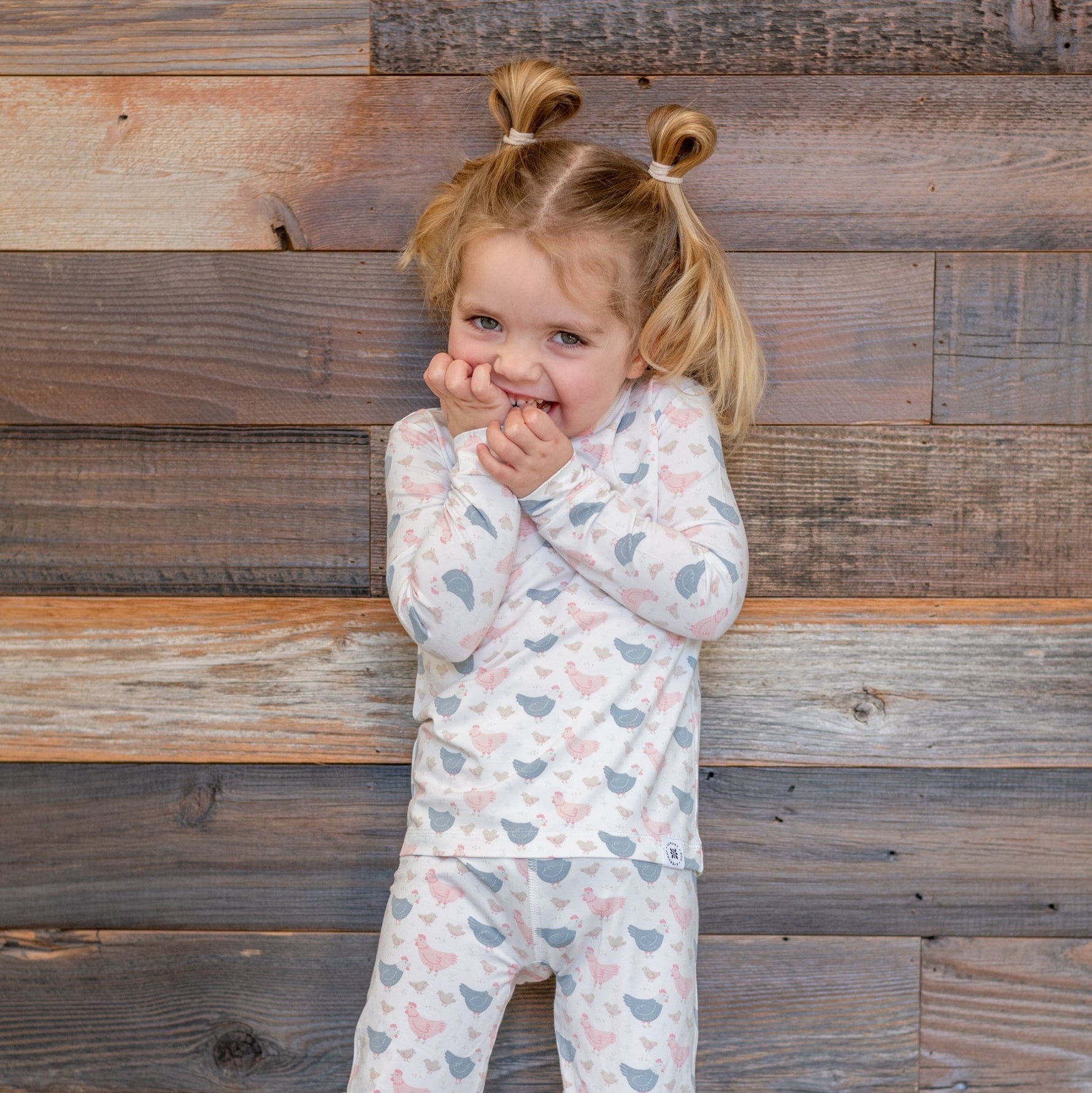 Pink Farm Hens Bamboo Big Kid Pajama - By Baano