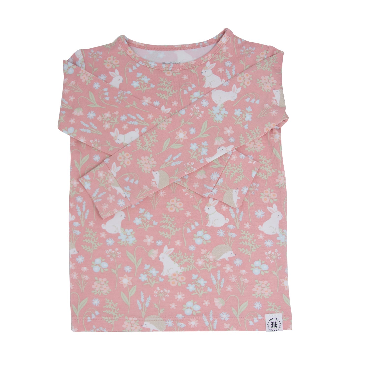 Pink Bunny Floral Big Kid Pajama Set - By Baano