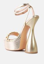 Big Bash Metallic High Platform Chunky Sandals
