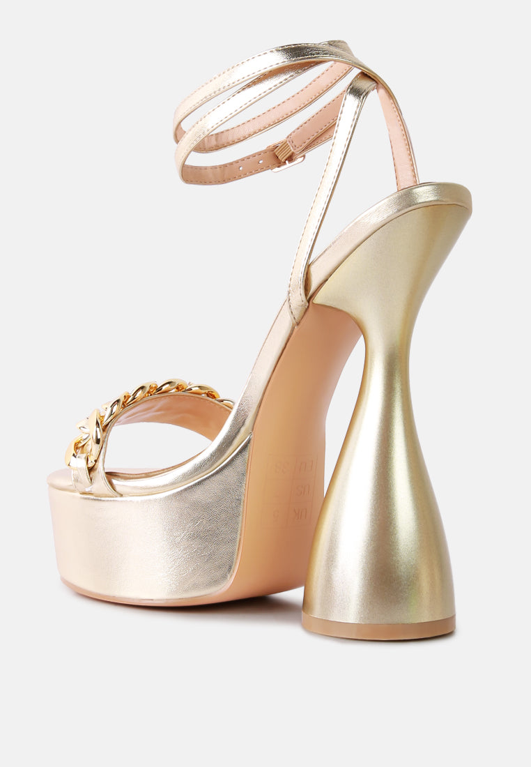 Big Bash Metallic High Platform Chunky Sandals
