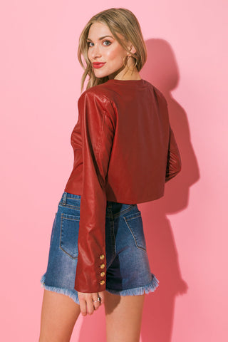 THINK I'M FALLING IN LOVE LEATHER JACKET - By Baano