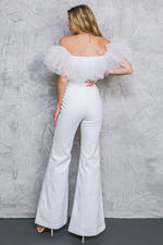 A POWER MOOD WHITE DENIM JUMPSUIT - By Baano