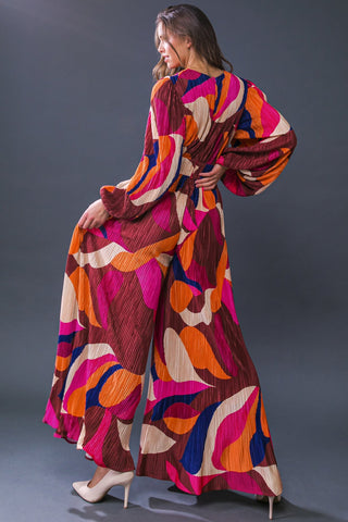 SET A TREND PLISSE JUMPSUIT - By Baano