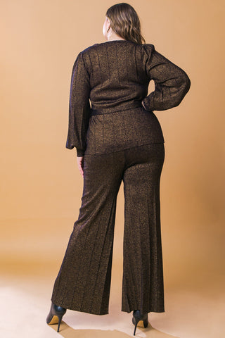 STUNNING STANCE METALLIC SWEATER TUNIN AND PANT SET - By Baano
