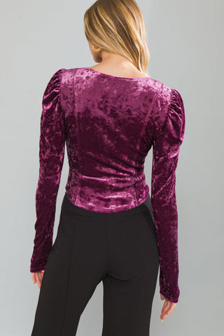 PUT ON A SHOW VELVET TOP - By Baano