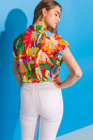 SWEET DREAMS FLORAL WOVEN TOP - By Baano
