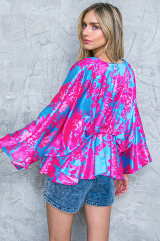 HERE WE GO AGAIN BLUE WOVEN TOP - By Baano