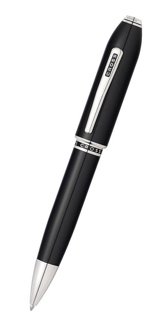 Peerless™ Obsidian Black Lacquer with Platinum Plated Appointments Ballpoint Pen - By Baano