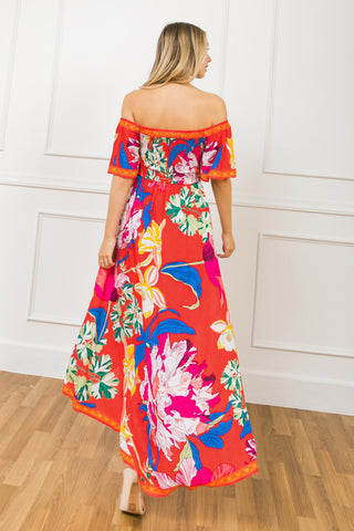 STEALING SUNSHINE FLORAL HI-LO DRESS - By Baano