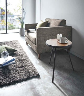Side Table (20" H)  - Steel + Wood - By Baano