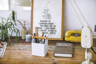 Pen + Desk Organizer - Small - Steel + Wood - By Baano