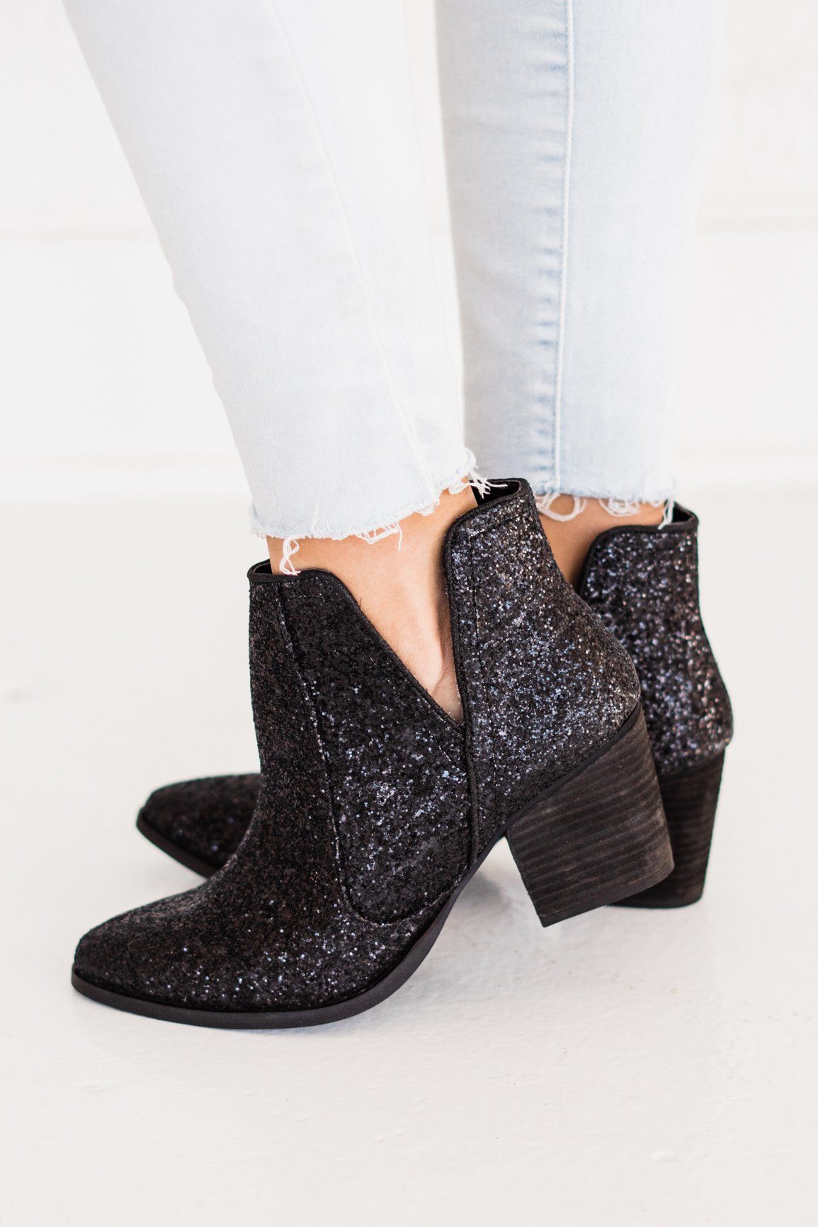 Fiera Glitter Booties in Black Naughty Monkey