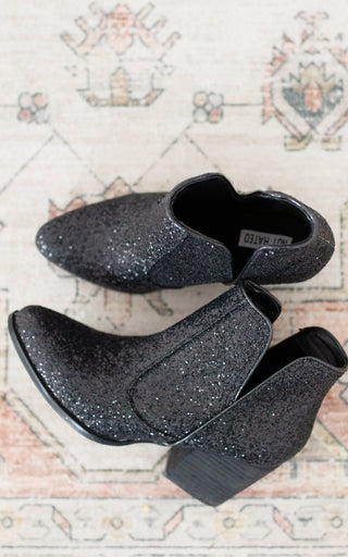 Fiera Glitter Booties in Black - By Baano