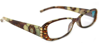 Blossom, (Bling) Reading Glasses for Women W (Light Colorado, Cooper)    +1.50..+4 +4.50 +6 (Floral Brown) NY Fifth Avenue.