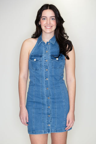 Denim Halter Dress