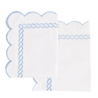 600 Thread Count Scallop Rope Embroidered Cotton Euro Sham Pair