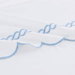 600 Thread Count Scallop Rope Embroidered Cotton Sheet Set