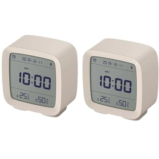 Bluetooth Alarm Clock Temperature Humidity Display LCD Screen Adjustable Clock Dual Alarm Clock with Night Light, Alarm Clock for Kids Small Alarm Clock for Home Bedroom Travel USB Powered Cute Design Nightlight With APP Smart Home Stevvex