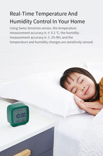 Bluetooth Alarm Clock Temperature Humidity Display LCD Screen Adjustable Clock Dual Alarm Clock with Night Light, Alarm Clock for Kids Small Alarm Clock for Home Bedroom Travel USB Powered Cute Design Nightlight With APP Smart Home Stevvex