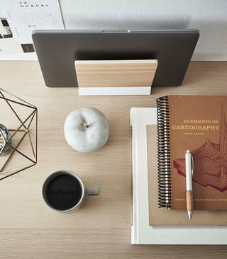 Slim Laptop Stand - Steel + Wood - By Baano