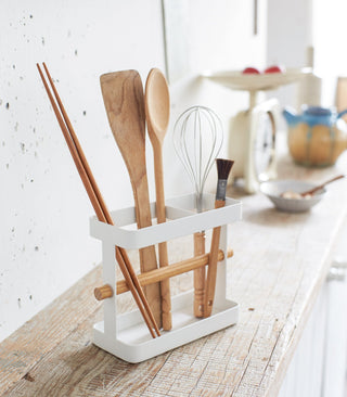 Utensil Holder - Steel + Wood - By Baano