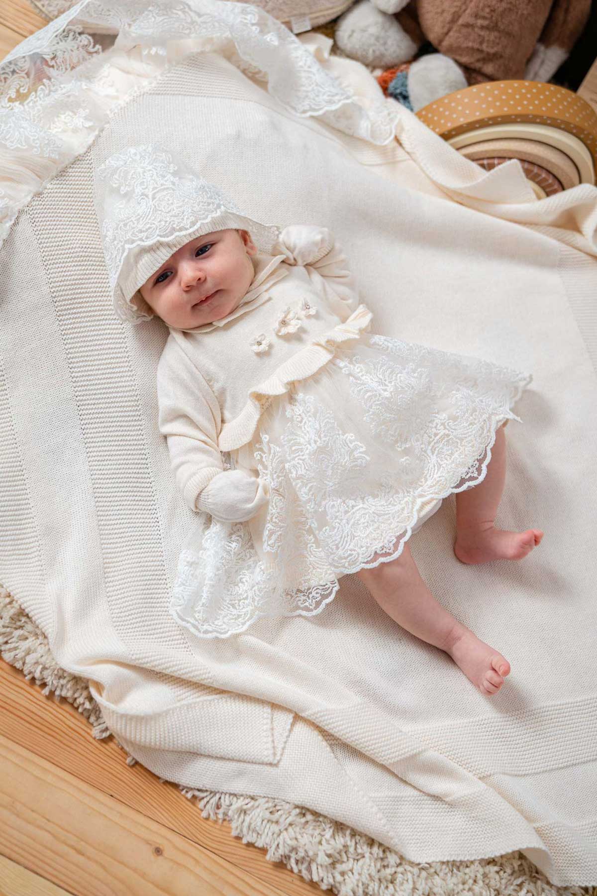 Brea Cream Knit Newborn Coming Home Set (5 Pcs) - By Baano