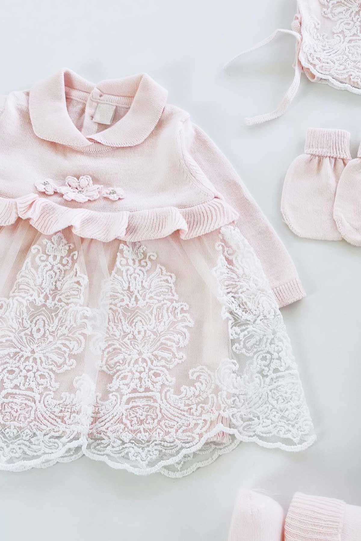Brea Pink Knit Newborn Coming Home Set (5 Pcs) - By Baano