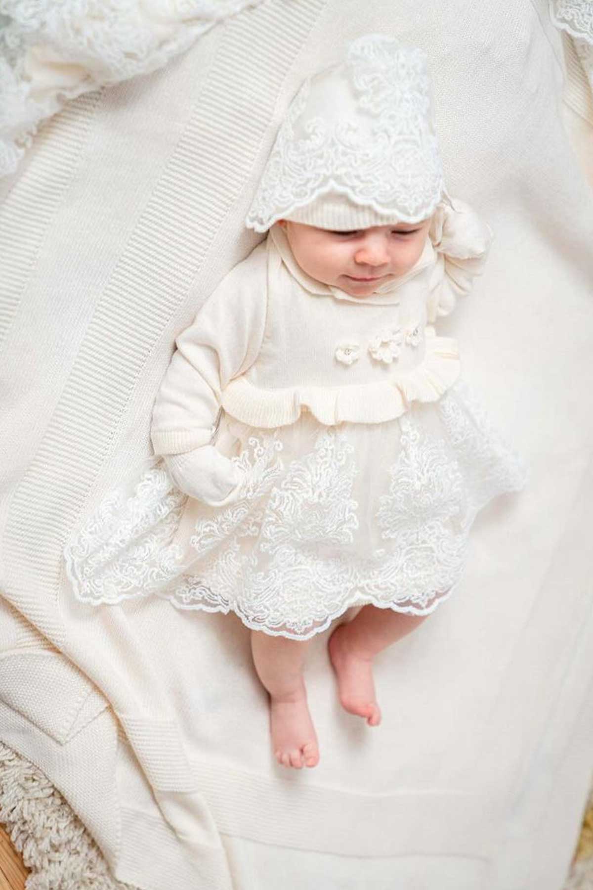 Brea Cream Knit Newborn Coming Home Set (5 Pcs) - By Baano