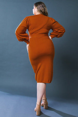 ADORABLE IDEAL SWEATER MIDI DRESS - By Baano