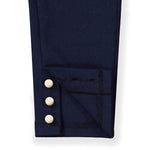 Button Cuff Ponte Pant Navy - Baby - Glamourous Grace