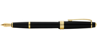 Bailey Light™ Polished Black Resin and Gold Tone Medium Nib Fountain Pen - By Baano
